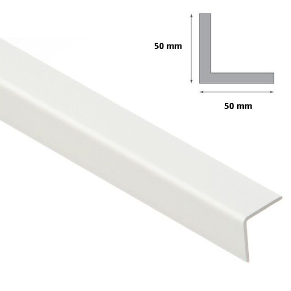 White Plastic Pvc Corner 90 Degree Angle Trim - 1m Long