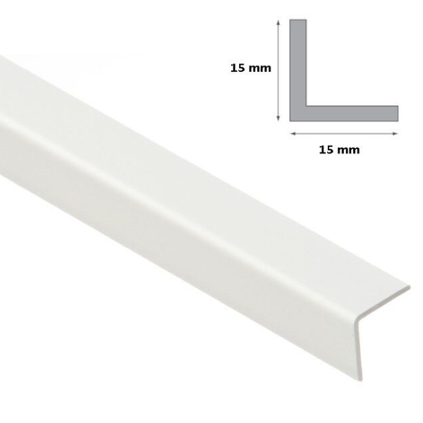 White Plastic Pvc Corner 90 Degree Angle Trim - 1m Long