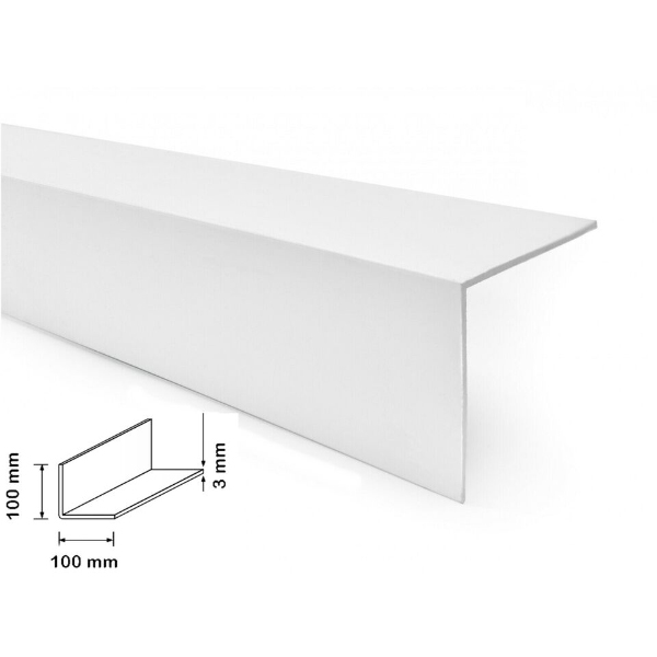 White Plastic Pvc Corner 90 Degree Angle Trim - 1m Long