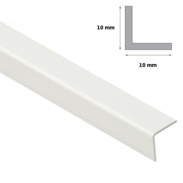 White Plastic Pvc Corner 90 Degree Angle Trim - 1m Long