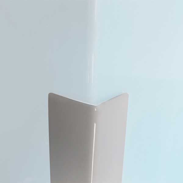 White UPVC Corner wall protector 300 mm to 1220 mm Length with 50 mm return legs